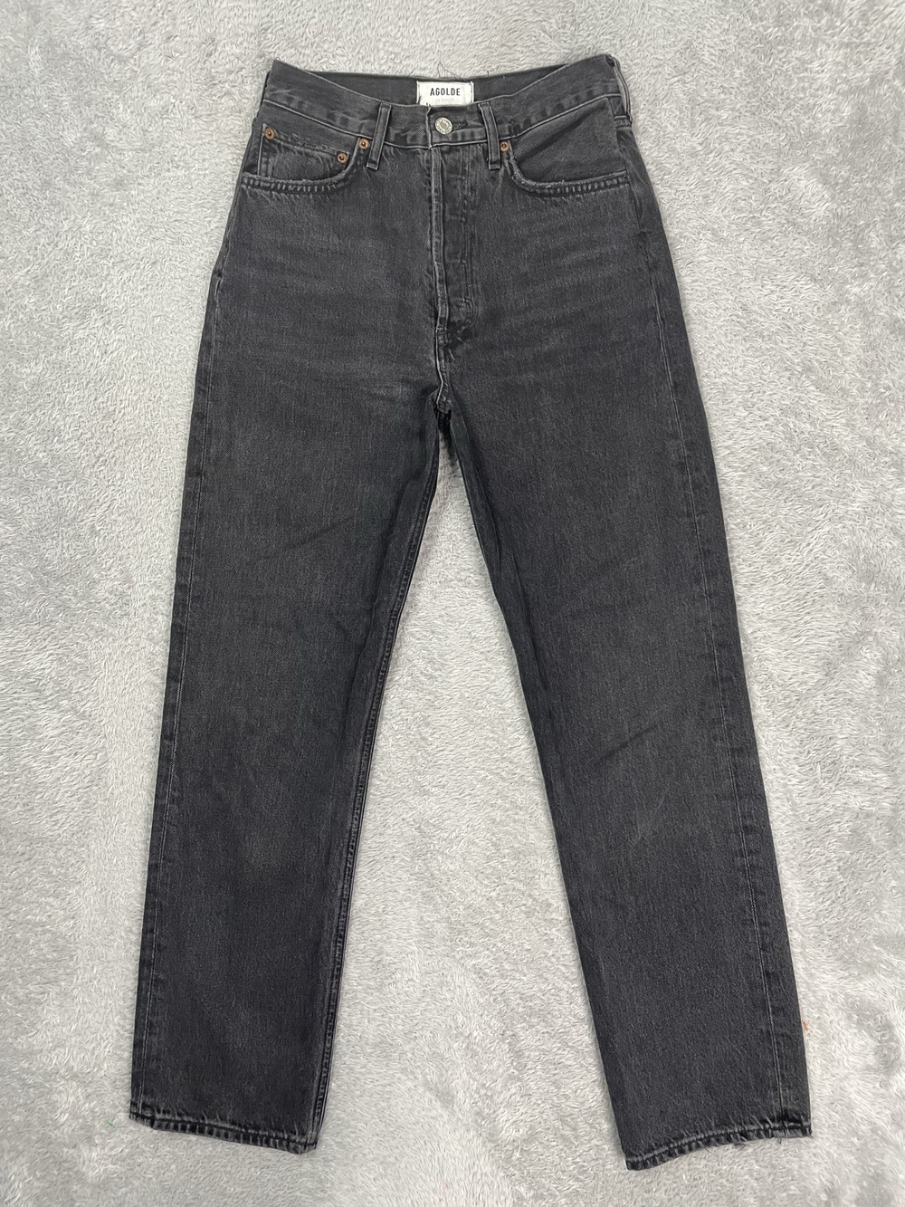 AGOLDE 90s Jeans Womens 25 Charcoal Wash High Rise Button Fly 100% Cotton
